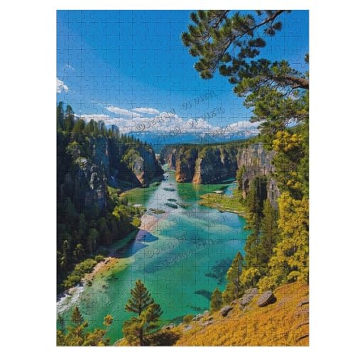 500 Stück Berge Park Hügel Baum Bach Bach Landschaft Puzzle Holzpuzzles für Erwachsene Familie Wanddekoration für Schlafzimmer Wohnzimmer Küche Badezimmer Holz Wandkunst von NANVIER