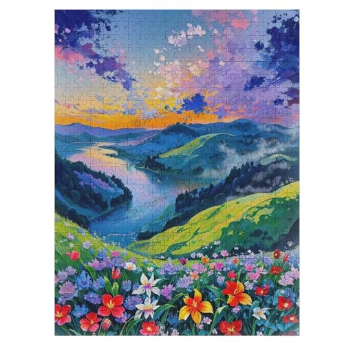 500 Teile Puzzle für Erwachsene Berge Park Bach Ölgemälde Landschaft Puzzle Landschaft Puzzle Natur Puzzles Spiel Intellektuelle Puzzles Geschenk Home Küche Schlafzimmer Dekor von NANVIER