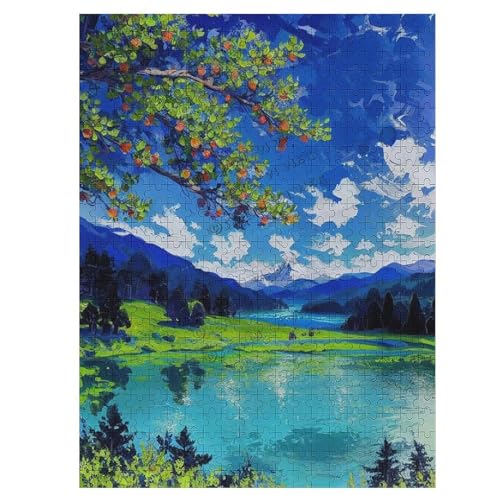 500 Teile Puzzle für Erwachsene - Landschaftspuzzles - Berge Park Bach Ölgemälde Landschaft 500 Teile Puzzles für Familie Freund, Herausforderndes Puzzle für Familie Freunde von NANVIER