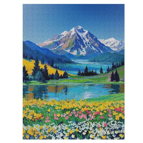 500 Teile Puzzles für Erwachsene Landschaft Hügel See Ölgemälde Szenen Puzzles Natur Puzzle Herausfordernde Puzzles Lernspiel Puzzles für Erwachsene und Familien von NANVIER