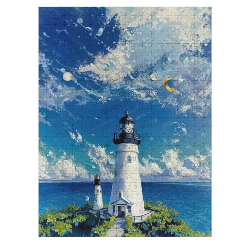 500 Teile Puzzles für Erwachsene Landschaft Ozean Leuchtturm Sommer Strand Puzzle Landschaft Puzzle Natur Puzzles Spiel Intellektuelle Puzzles Geschenk Zuhause Küche Schlafzimmer Dekor von NANVIER