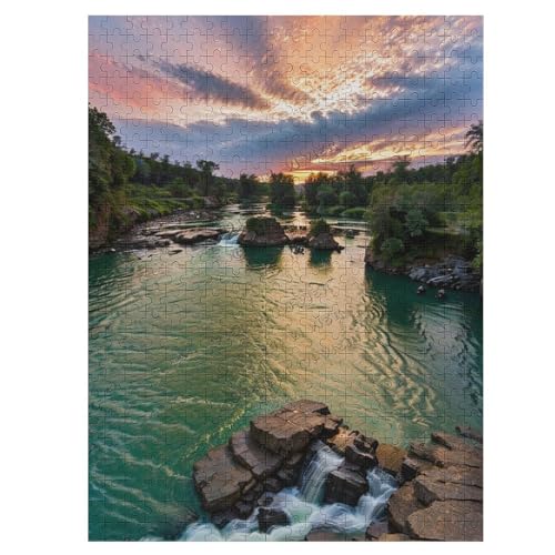 Berge Park River Creek Stream Landschaft Puzzle Puzzle 500 Teile für Erwachsene Landschaft Puzzles ein pädagogisches und lustiges Spiel für Ältere Kinder Familie und Freunde von NANVIER