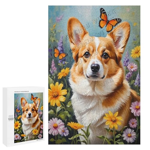 Corgi Ölgemälde mit Blume, 500-teiliges Puzzle, angenehm für Erwachsene und Hundeliebhaber, Holz, personalisierbar Corgi Ölgemälde mit Blume, 500-teiliges Puzzle, angenehm für Erwachsene und Hundeliebhaber, Holz, personalisierbar von NANVIER
