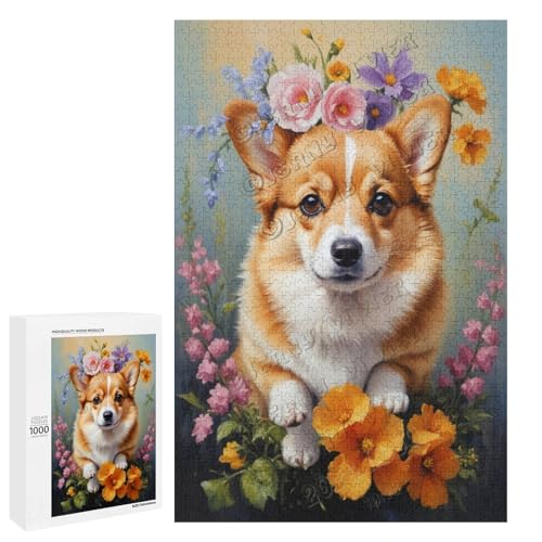 Corgi Ölgemälde mit Blume, 500-teiliges Puzzle für Erwachsene, Puzzle für Genuss, Holz, personalisierbar Corgi Ölgemälde mit Blume, 500-teiliges Puzzle für Erwachsene, Puzzle für Genuss, Holz, personalisierbar von NANVIER