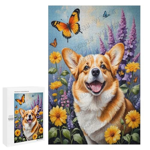 Corgi Ölgemälde mit Blumen-Motiv, 500-teiliges Puzzle, ansprechendes Puzzle für Erwachsene, ideal für gemütliche Nächte im Holz, personalisierbar Corgi Ölgemälde mit Blumen-Motiv, 500-teiliges Puzzle, ansprechendes Puzzle für Erwachsene, ideal für gemütliche Nächte im Holz, personalisierbar von NANVIER