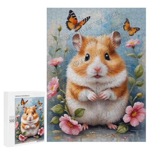 Hamster mit Blume, Ölgemälde, 500-teiliges Hamster-Puzzle für Erwachsene, lustiges und herausforderndes Puzzle-Erlebnis, Holz, personalisierbar Hamster mit Blume, Ölgemälde, 500-teiliges Hamster-Puzzle für Erwachsene, lustiges und herausforderndes Puzzle-Erlebnis, Holz, personalisierbar von NANVIER