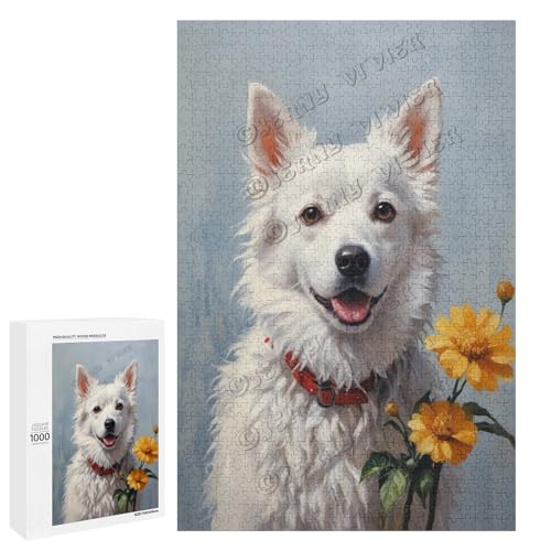 Hiromi Ölgemälde Hund mit Blume, 500-teiliges Puzzle für Erwachsene, Puzzle für Genuss, Holz, personalisierbar Hiromi Ölgemälde Hund mit Blume, 500-teiliges Puzzle für Erwachsene, Puzzle für Genuss, Holz, personalisierbar von NANVIER