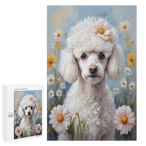 Ölgemälde, Motiv: Weißer Pudel mit Blume, 500-teiliges Puzzle für Erwachsene, Puzzle für Entspannung und Genuss, Holz, personalisierbar Ölgemälde, Motiv: Weißer Pudel mit Blume, 500-teiliges Puzzle für Erwachsene, Puzzle für Entspannung und Genuss, Holz, personalisierbar von NANVIER
