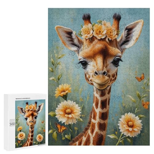 Ölgemälde Giraffe mit Blume, 500 Teile – ein ansprechendes Puzzle-Erlebnis für diejenigen, die Corgis lieben, aus Holz Ölgemälde Giraffe mit Blume, 500 Teile – ein ansprechendes Puzzle-Erlebnis für diejenigen, die Corgis lieben, aus Holz von NANVIER