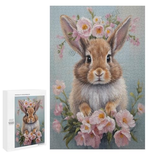 Ölgemälde Kaninchen mit Blume, 500-teiliges Puzzle für Erwachsene, Puzzle für Entspannung und Genuss, Holz, personalisierbar Ölgemälde Kaninchen mit Blume, 500-teiliges Puzzle für Erwachsene, Puzzle für Entspannung und Genuss, Holz, personalisierbar von NANVIER