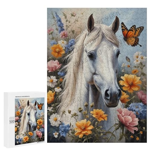 Pferd mit Blume, Ölgemälde, 500-teiliges Pferde-Puzzle für Erwachsene, lustiges und herausforderndes Puzzle-Erlebnis, Holz, personalisierbar Pferd mit Blume, Ölgemälde, 500-teiliges Pferde-Puzzle für Erwachsene, lustiges und herausforderndes Puzzle-Erlebnis, Holz, personalisierbar von NANVIER
