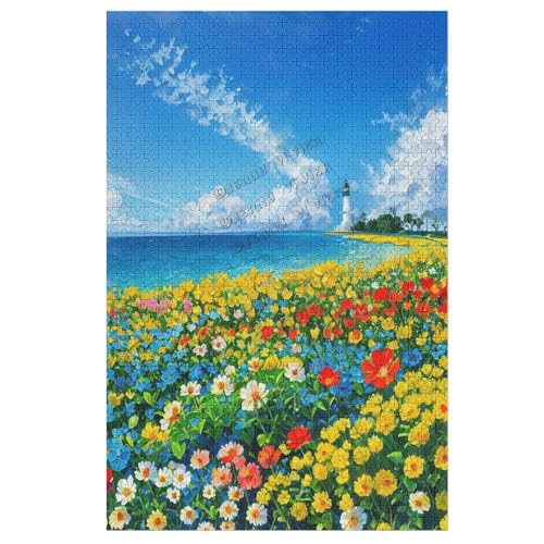 Puzzle 1000 Teile für Erwachsene, Landschaft, Ozean, Leuchtturm, Sommer, Strand, Holzpuzzle, klassisches Puzzle, DIY-Landschaft, Heimdekoration, intellektuelles Spiel, Wandkunst, Geschenk von NANVIER