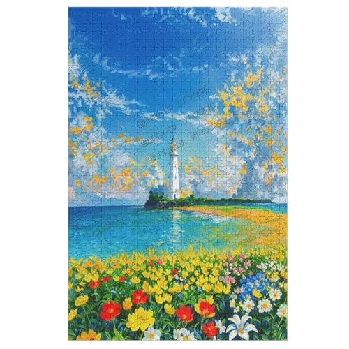 Puzzle für Erwachsene 1000 Teile Landschaft Ozean Leuchtturm Sommer Strand Puzzles Landschaft Puzzle für Familien Freunde Jigsaw Puzzle DIY Herausforderung Spiel Geschenk von NANVIER