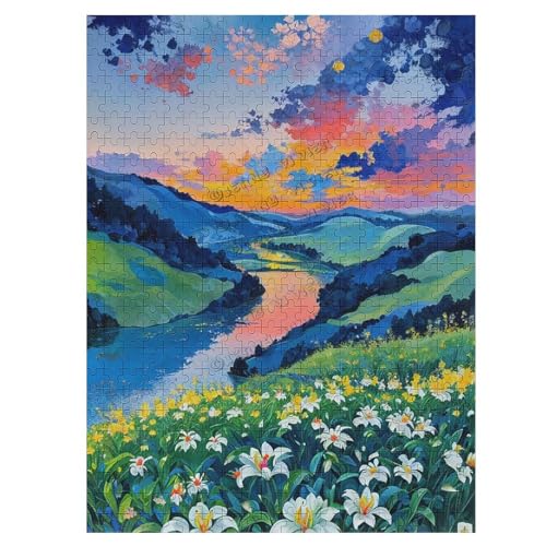 Puzzle für Erwachsene 500 Teile Berge Park Bach Ölgemälde Landschaft Puzzle Natur Puzzle 500 Teile Puzzles für Erwachsene und Familien Puzzle Crush von NANVIER