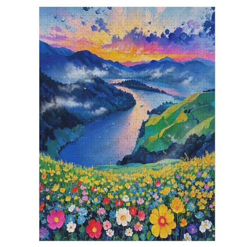 Puzzles für Erwachsene, 500 Teile, Landschaft, Berge, Park, Bach, Ölgemälde, Holzpuzzle, Kunst, DIY, Freizeit, Spaß, herausforderndes Puzzle, Geschenk, geeignet für Familie und Freunde von NANVIER