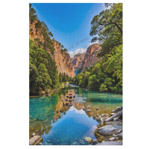 Puzzles für Erwachsene 1000 Teile Landschaft Hügel Fluss Himmel Szenen Puzzles Natur Puzzle für Erwachsene Landschaft Puzzle Geschenke für Familie Familienaktivitäten Spiele von NANVIER