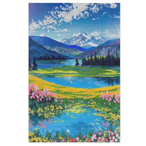 Puzzles für Erwachsene 1000 Teile Landschaft Hügel See Ölgemälde Szenen Puzzles, Natur Jigsaw Puzzles für Erwachsene, Landschaft Herausfordernde Puzzles für Erwachsene und Familien von NANVIER