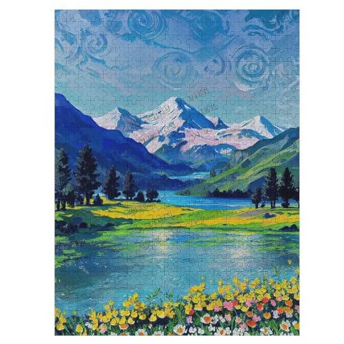 Puzzles für Erwachsene 500 Teile Berge Park Stream Ölgemälde Puzzles Natur Puzzles für Erwachsene Landschaft Puzzle Geschenke für Familie Perfekt für Spieleabende von NANVIER