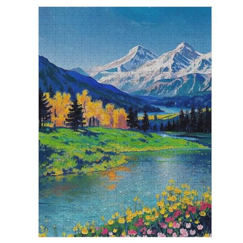 Puzzles für Erwachsene 500 Teile Berge Park Wasserfluss Bach Bach Ölgemälde Puzzles, Natur Puzzles für Erwachsene, Landschaft Herausfordernde Puzzles für Erwachsene und Familien von NANVIER