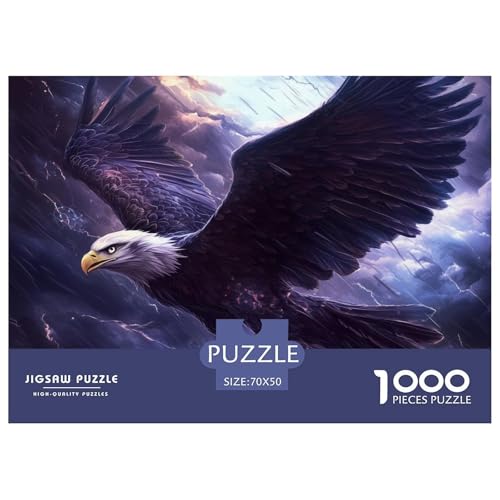 Adler Puzzle 1000 Teile Puzzles 70x50cm/1000pcs Für Erwachsene Und Kinder Gewitterwetter Stressabbau Spielzeug Kreative DIY Karton von NAOFEKUID