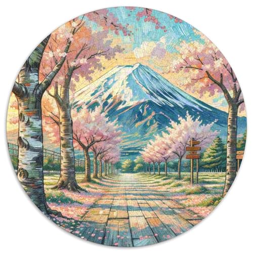 Berg Fuji Puzzle Rund Puzzles 1000 Teile Circular Puzzles 1000pcs (67.5x67.5cm) Für Erwachsene Und Kinder Schöne Landschaft Pädagogisches Kreative DIY Karton von NAOFEKUID
