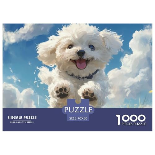 Bichon Frise Puzzles 1000 Teile Puzzle 70x50cm/1000pcs Für Erwachsene Und Kinder Stressabbau Spielzeug Familienpuzzle DIY Karton von NAOFEKUID