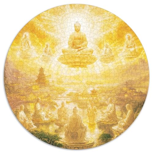 Buddha Puzzle Rund Puzzles 1000 Teile Circular Puzzle 1000pcs (67.5x67.5cm) Für Erwachsene Und Kinder Stressabbau Spielzeug Kreative DIY Karton von NAOFEKUID