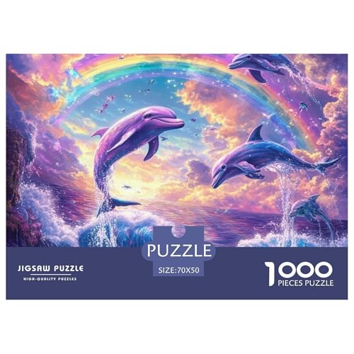 Delphin Puzzle 1000 Teile Puzzle 70x50cm/1000pcs Für Erwachsene Kinder Pädagogisches Familienpuzzle DIY Karton von NAOFEKUID