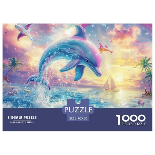 Delphin Puzzles 1000 Teile Puzzle 70x50cm/1000pcs Für Erwachsene Und Kinder Pädagogisches Kreative DIY Karton von NAOFEKUID