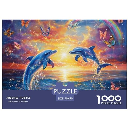 Delphin Puzzles 1000 Teile Puzzles 70x50cm/1000pcs Für Erwachsene Und Kinder Pädagogisches Kreative DIY Karton von NAOFEKUID