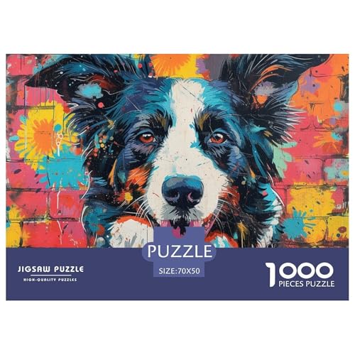Der Border Collie Puzzle 1000 Teile Puzzles 70x50cm/1000pcs Für Erwachsene Und Kinder Pädagogisches Familienpuzzle DIY Karton von NAOFEKUID