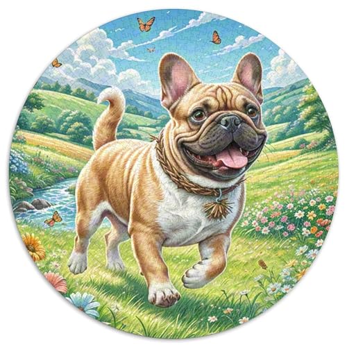 Der Cairn Terrier Puzzles Rundes Puzzle 1000 Teile Circular Puzzles 1000pcs (67.5x67.5cm) Für Erwachsene Und Kinder Tier niedliche Haustiere Pädagogisches Kreative DIY Karton von NAOFEKUID