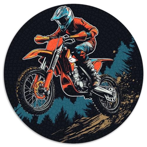 Dirt Bike Puzzle Rund Puzzles 1000 Teile Circular Puzzle 1000pcs (67.5x67.5cm) Für Erwachsene Kinder Pädagogisches Kreative DIY Karton von NAOFEKUID