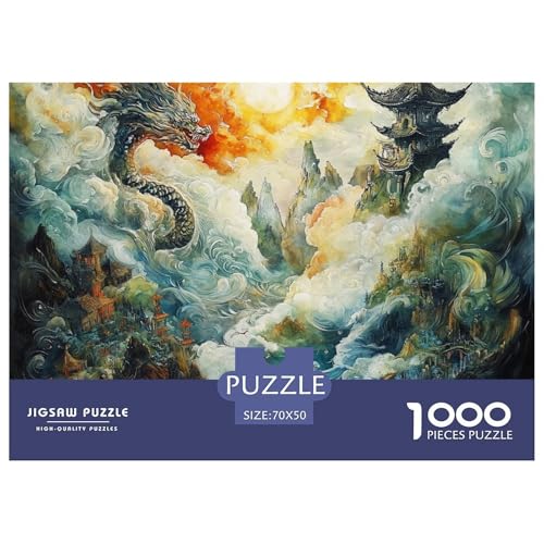 Drachen Puzzle 1000 Teile Puzzle 70x50cm/1000pcs Für Erwachsene Und Kinder Pädagogisches Kreative DIY Karton von NAOFEKUID