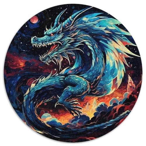 Drachen Puzzle Rund Puzzles 1000 Teile Circular Puzzles 1000pcs (67.5x67.5cm) Für Erwachsene Und Kinder Pädagogisches Familienpuzzle DIY Karton von NAOFEKUID