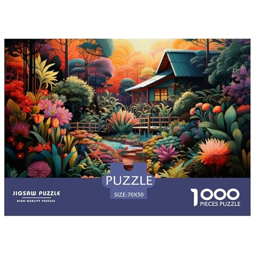 Dschungelhütte Puzzle 1000 Teile Puzzle 70x50cm/1000pcs Für Erwachsene Und Kinder Pädagogisches Kreative DIY Karton von NAOFEKUID