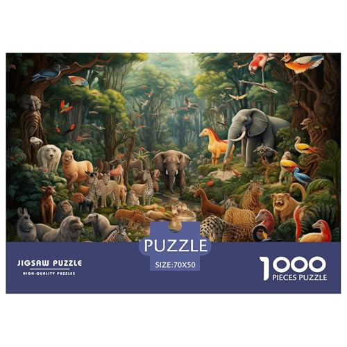 Dschungeltiere Puzzles 1000 Teile Puzzle 70x50cm/1000pcs Für Erwachsene Und Kinder Stressabbau Spielzeug Kreative DIY Karton von NAOFEKUID