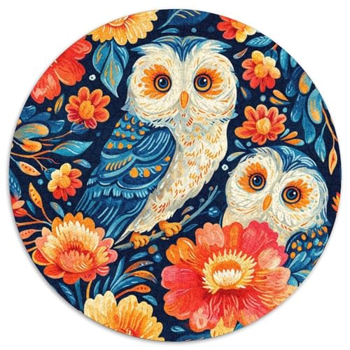 Eule Puzzle Rund Puzzles 1000 Teile Circular Puzzles 1000pcs (67.5x67.5cm) Für Erwachsene Kinder Stressabbau Spielzeug Kreative DIY Karton von NAOFEKUID