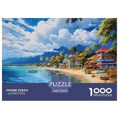 Ferienbucht Puzzle 1000 Teile Puzzle 70x50cm/1000pcs Für Erwachsene Kinder Stressabbau Spielzeug Kreative DIY Karton von NAOFEKUID