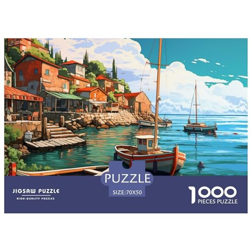 Ferienbucht Puzzle 1000 Teile Puzzle 70x50cm/1000pcs Für Erwachsene Und Kinder Stressabbau Spielzeug Familienpuzzle DIY Karton von NAOFEKUID