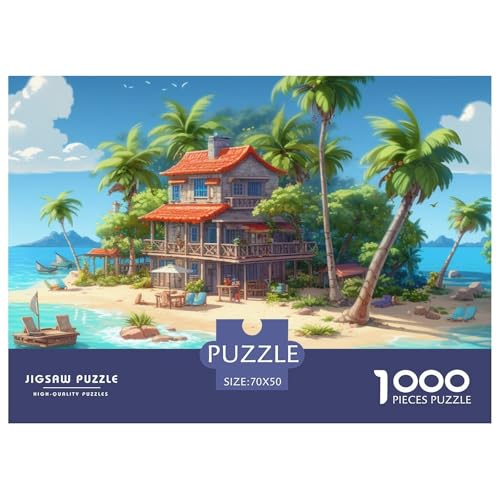 Ferienbucht Puzzle 1000 Teile Puzzles 70x50cm/1000pcs Für Erwachsene Kinder Stressabbau Spielzeug Familienpuzzle DIY Karton von NAOFEKUID