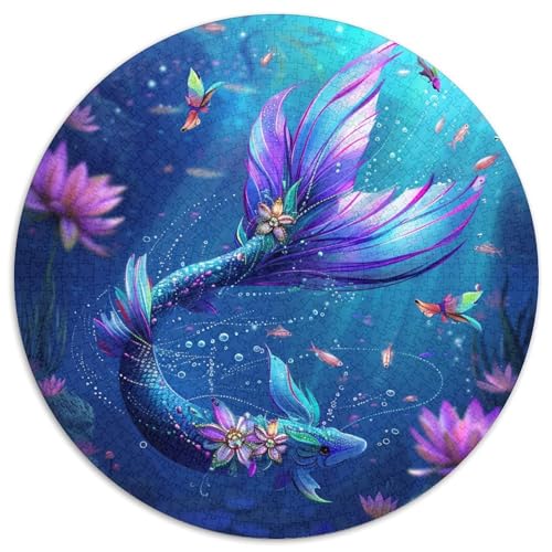 Fisch Puzzles Rundes Puzzle 1000 Teile Circular Puzzles 1000pcs (67.5x67.5cm) Für Erwachsene Und Kinder Stressabbau Spielzeug Kreative DIY Karton von NAOFEKUID