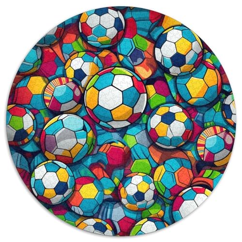 Fußball Puzzles Rundes Puzzle 1000 Teile Circular Puzzles 1000pcs (67.5x67.5cm) Für Erwachsene Und Kinder Pädagogisches Kreative DIY Karton von NAOFEKUID
