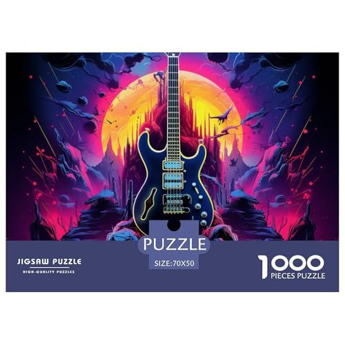Gitarres Puzzles 1000 Teile Puzzle 70x50cm/1000pcs Für Erwachsene Und Kinder Stressabbau Spielzeug Kreative DIY Karton von NAOFEKUID