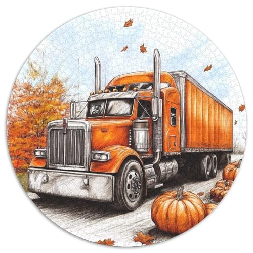 Großer LKW Puzzle Rundes Puzzle 1000 Teile Circular Puzzles 1000pcs (67.5x67.5cm) Für Erwachsene Und Kinder Pädagogisches Familienpuzzle DIY Karton von NAOFEKUID