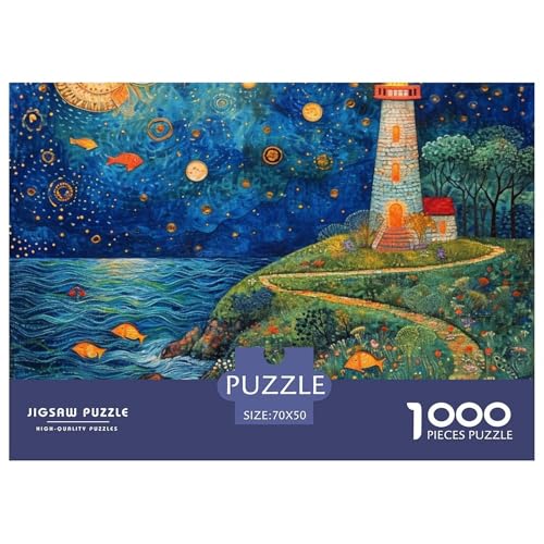 Hafen Leuchtturm Puzzle 1000 Teile Puzzle 70x50cm/1000pcs Für Erwachsene Kinder Pädagogisches Kreative DIY Karton von NAOFEKUID