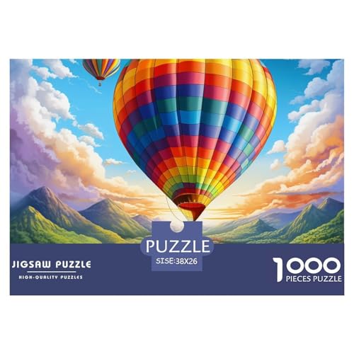 Heißluftballon Puzzle 1000 Teile Puzzle 38x26cm/1000pcs Für Erwachsene Kinder Stressabbau Spielzeug Kreative DIY Karton von NAOFEKUID
