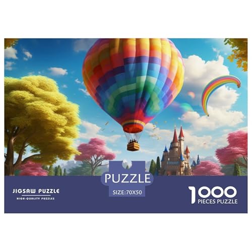 Heißluftballon Puzzle 1000 Teile Puzzles 70x50cm/1000pcs Für Erwachsene Und Kinder Stressabbau Spielzeug Kreative DIY Karton von NAOFEKUID