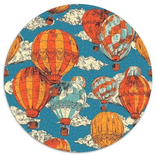 Heißluftballons Puzzles Rundes Puzzle 1000 Teile Circular Puzzles 1000pcs (67.5x67.5cm) Für Erwachsene Und Kinder Stressabbau Spielzeug Kreative DIY Karton von NAOFEKUID