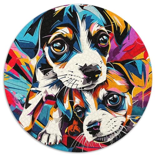 Hund Puzzle Rund Puzzles 1000 Teile Circular Puzzles 1000pcs (67.5x67.5cm) Für Erwachsene Kinder Stressabbau Spielzeug Kreative DIY Karton von NAOFEKUID
